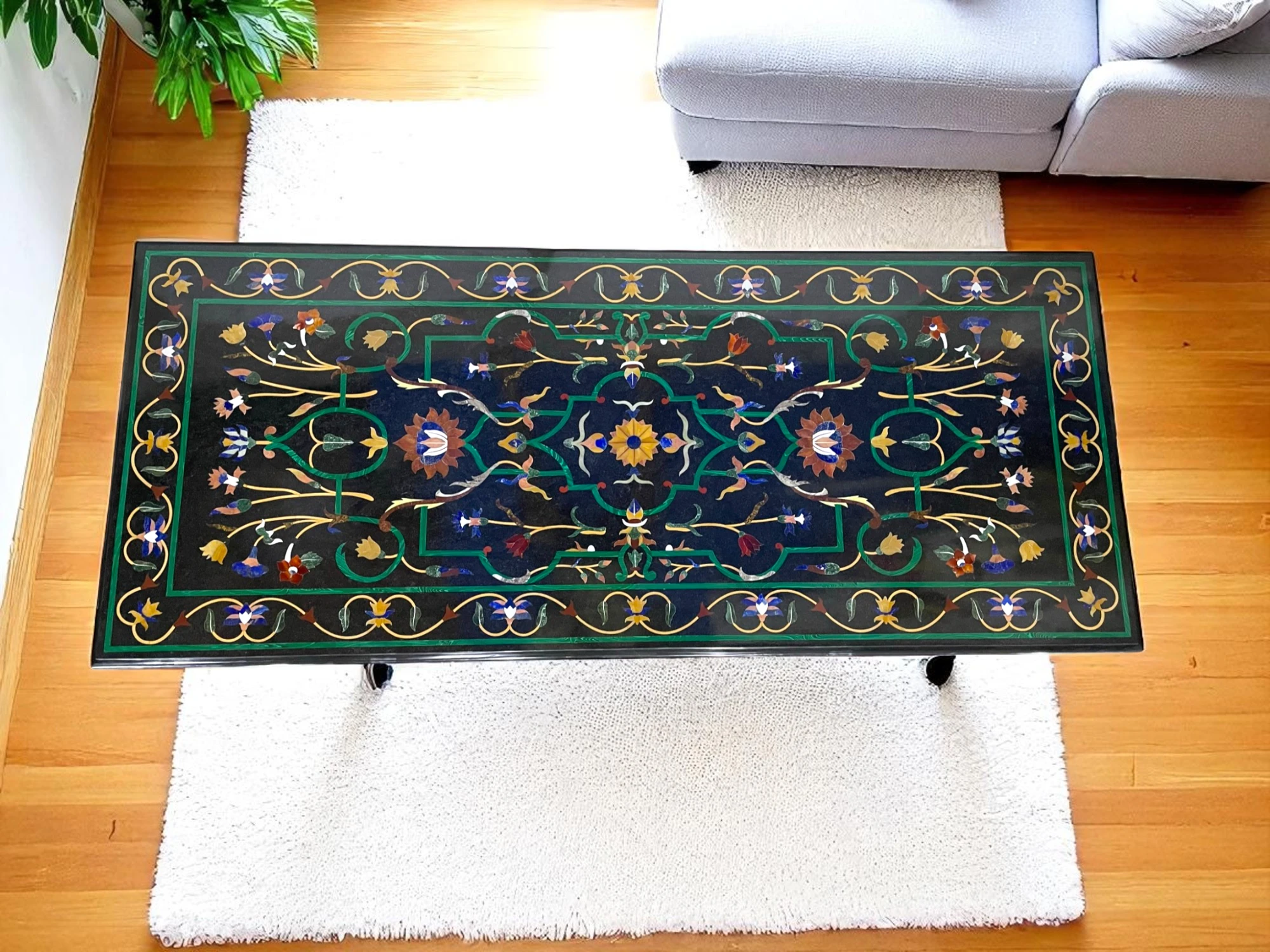 Marble Side Table Tops with Gemstone Inlay – Shop Now